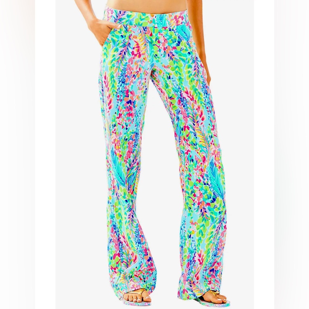 Lilly Pulitzer NWT 33" Florita Linen Pants Catch The Wave Size XS GRAIL!